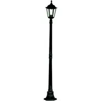 Alex Tall Outdoor Post Lamp - Black, Clear Glass