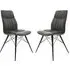 Alexander Dining Chairs In Pair - Vintage Grey, Faux Leather