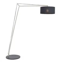 Alexandria Floor Lamp with Fabric Shade - Black, Matt Nickel alternate view