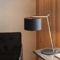 Alexandria Table Lamp - Black, Antique Brass