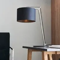 Alexandria Table Lamp - Black, Matt Nickel