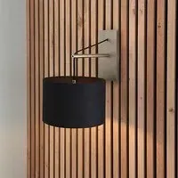 Alexandria Wall Light - Black, Matt Nickel