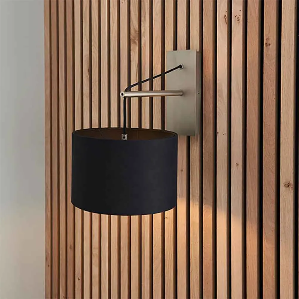 Alexandria Wall Light - Black, Matt Nickel image