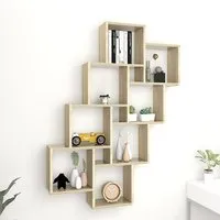 Alexey Cube Wall Shelf - Sonoma Oak, Engineered Wood