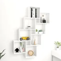Alexey Cube Wall Shelf - White, Engineered Wood
