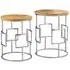 Alexore Round Side Tables with Steel Base - Set of 2