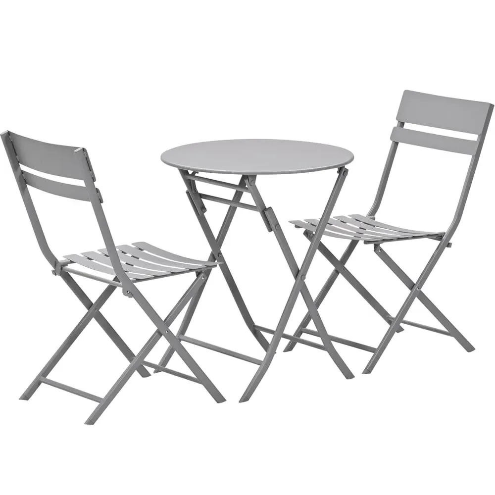 Alfira Round Bistro Table Set - Taupe, Steel product