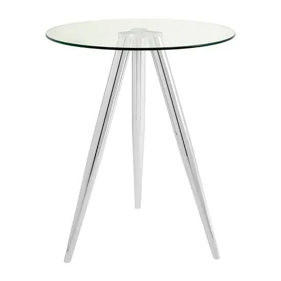 Alfratos Round Bar Table - Clear, Chrome