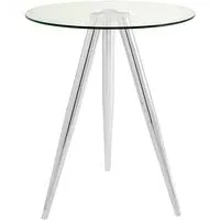 Alfratos Round Bar Table - Clear, Chrome alternate view