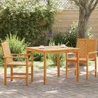 Alfresco 90cm Outdoor Dining Table & 2 Chairs - Brown, Acacia Wood alternate view