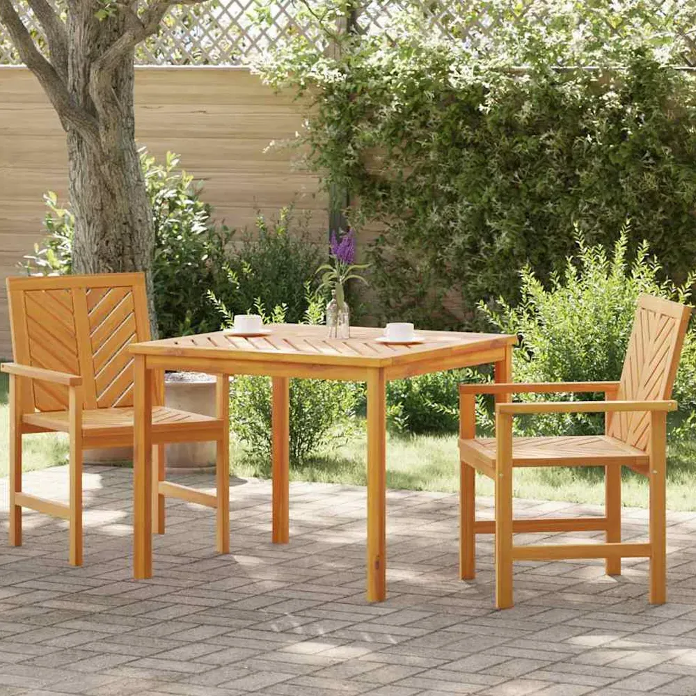 Alfresco 90cm Outdoor Dining Table & 2 Chairs - Brown, Acacia Wood product