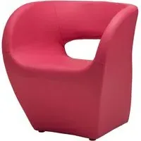 Alfro Upholstered Bedroom Chair - Pink, Faux Leather