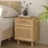 Alfy Bedside Cabinet with Drawer - Brown, Rattan