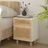 Alfy Bedside Cabinet with Drawer - White, Rattan