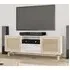 Alfy TV Stand with 2 Doors - White, Rattan