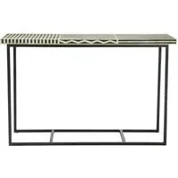 Algieba Console Table with Metal Base - Black, Mango Wood