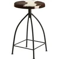 Algieba Cowhide Bar Stool - Brown