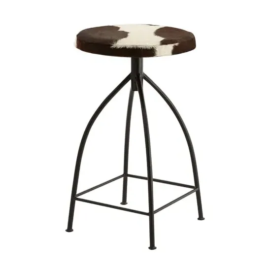 Algieba Cowhide Bar Stool - Brown