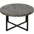 Algieba Round Coffee Table with Bone Inlay - Black, Acacia Wood