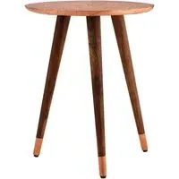 Algieba Round Side Table - Copper, Sheesham Wood