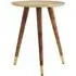 Algieba Round Side Table - Gold, Sheesham Wood