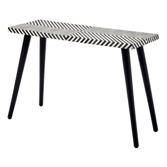 Algieba Sheesham Console Table with Wooden Legs - Black