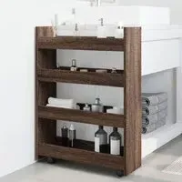 Algona Kitchen Trolley with 4 Shelves - Brown, Wood