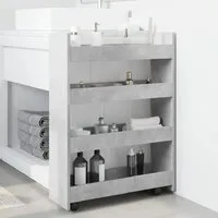 Algona Kitchen Trolley with 4 Shelves - Grey, Wood