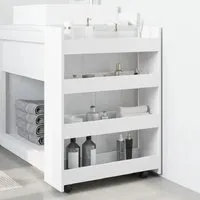 Algona Kitchen Trolley with 4 Shelves - White, Wood