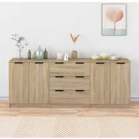 Algot Sideboard with 4 Doors 3 Drawers - Sonoma Oak, Engineered Wood