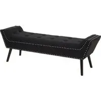 Alicia Hallway Seating Bench - Black, Fabric