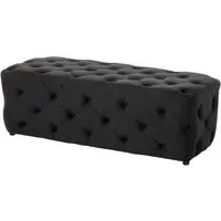 Alicia Hallway Seating Bench - Black, Velvet