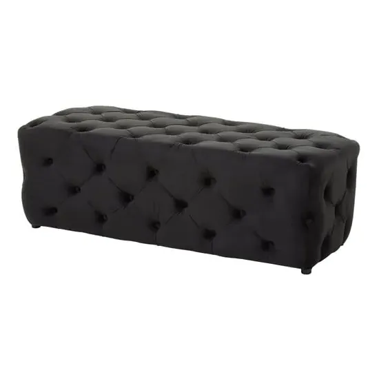 Alicia Hallway Seating Bench - Black, Velvet image
