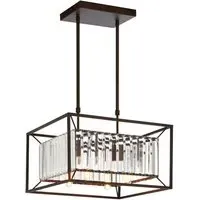 Alike 4 Bulbs Ceiling Pendant Light - Black, Glass