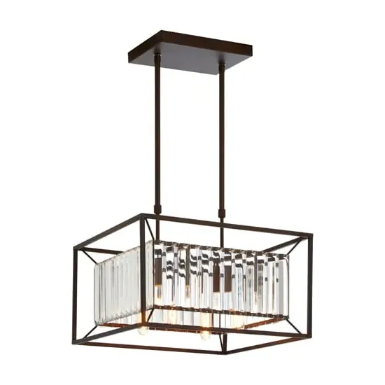 Alike 4 Bulbs Ceiling Pendant Light - Black, Glass