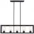 Alike Rectangular 5 Bulbs Pendant Light - Black, Glass