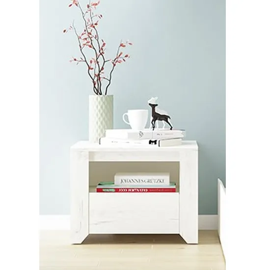 Alink Bedside Cabinet with 1 Drawer - White