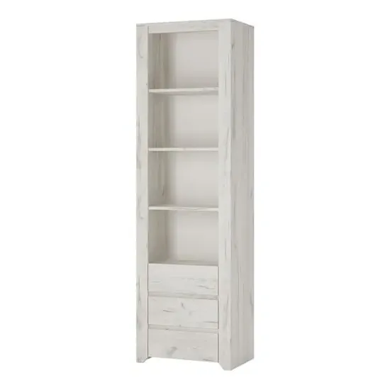 Alink Bookcase with 3 Drawers - White