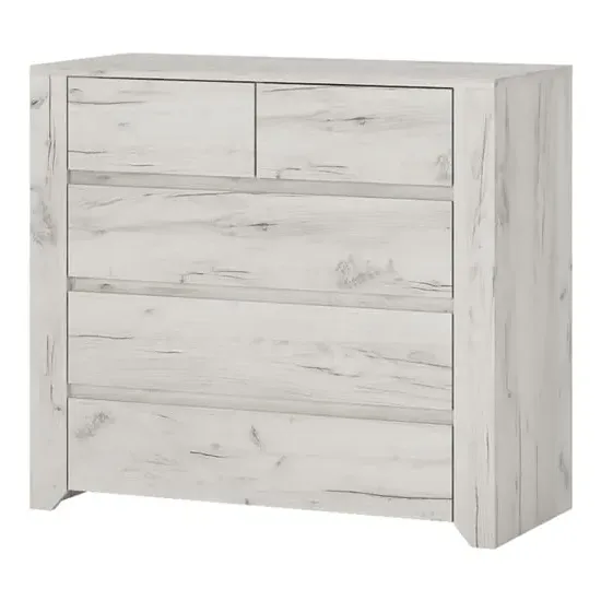 Alink Chest of Drawers with 5 Drawers - White