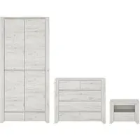 Alink Furniture Set with 2 Door Wardrobe - White Oak