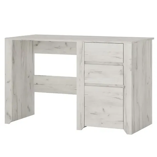 Alink Laptop Desk with 3 Drawers - White