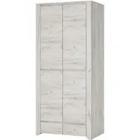 Alink Wardrobe with 2 Doors 2 Drawers - White