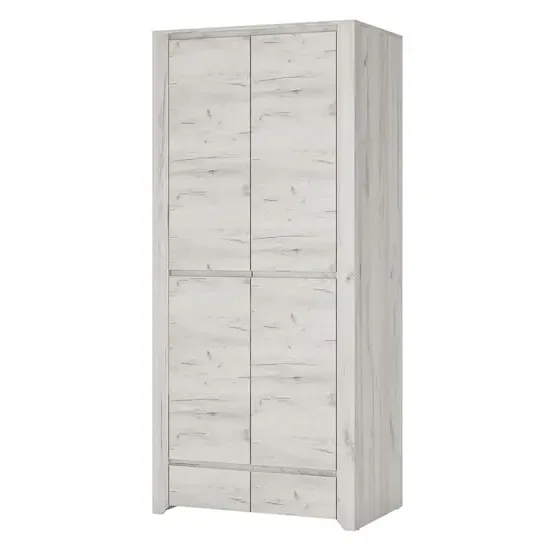 Alink Wardrobe with 2 Doors 2 Drawers - White