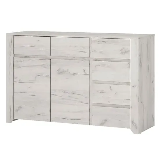Alink Wooden Sideboard with 2 Doors 6 Drawers - White