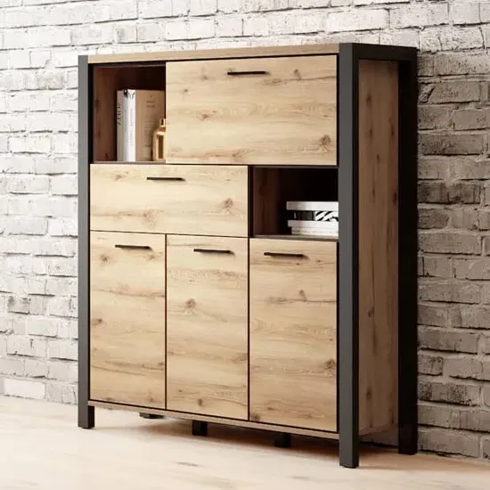 Aliso Highboard with 4 Doors 1 Drawer - Taurus Oak
