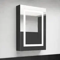 Aliso Mirrored Cabinet with LED - Black, MDF