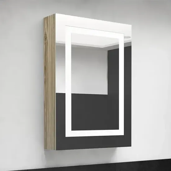 Aliso Mirrored Cabinet with LED - Oak, MDF