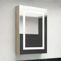 Aliso Mirrored Cabinet with LED - White Oak, MDF