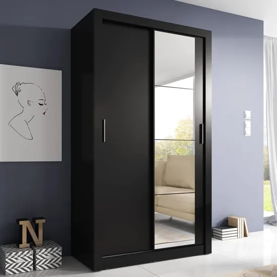 Aliso Wardrobe with 2 Sliding Doors - Black image