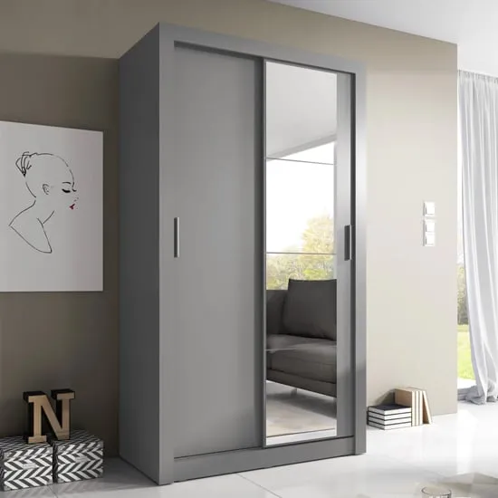 Aliso Wardrobe with 2 Sliding Doors - Grey